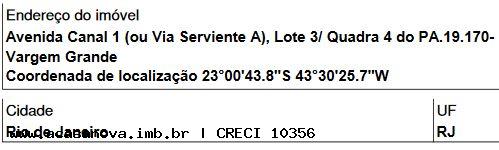 Gleba para Venda em Rio de Janeiro, Vargem Grande